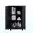 Black Bathroom Cabinet Triangle Corner Storage Cabinet With Adjustable Shelf Modern Style MDF Board