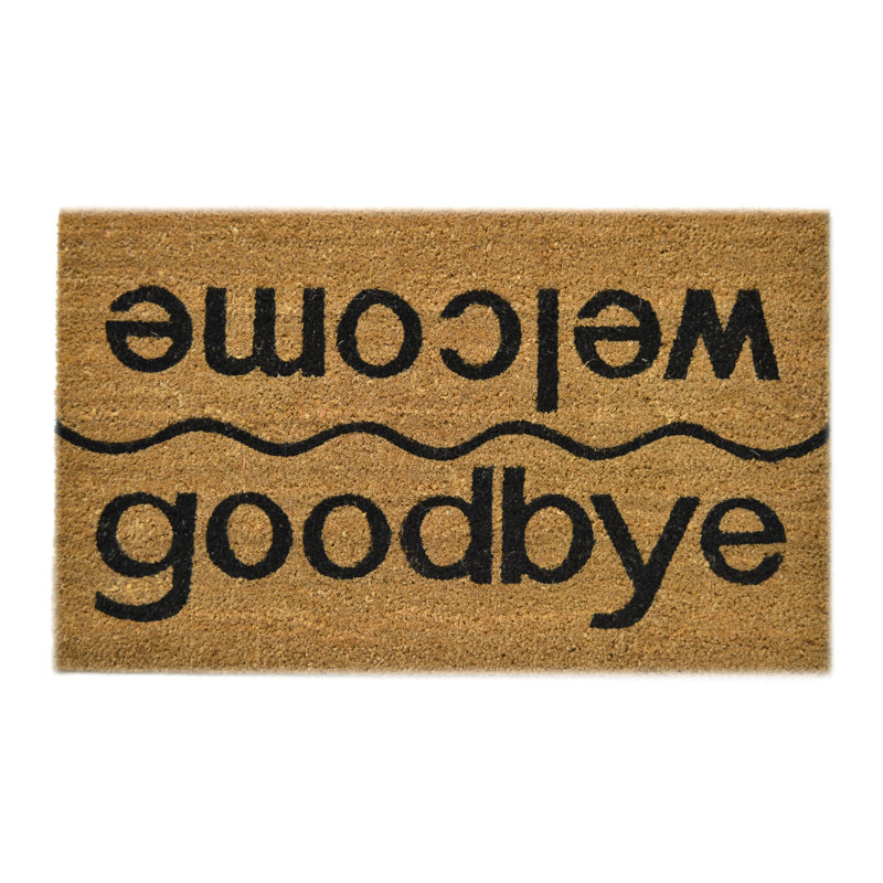 Tapis d'entrée antidérapant Welcome / Goodbye 30 po x 18 po, Rectangle 18 po x 30 po