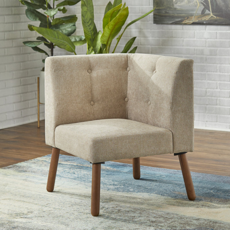 Upholstered Slipper Chair, Beige