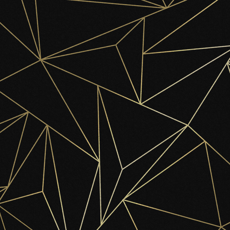 Geometric Metallic Wallpaper Double Roll, Black
