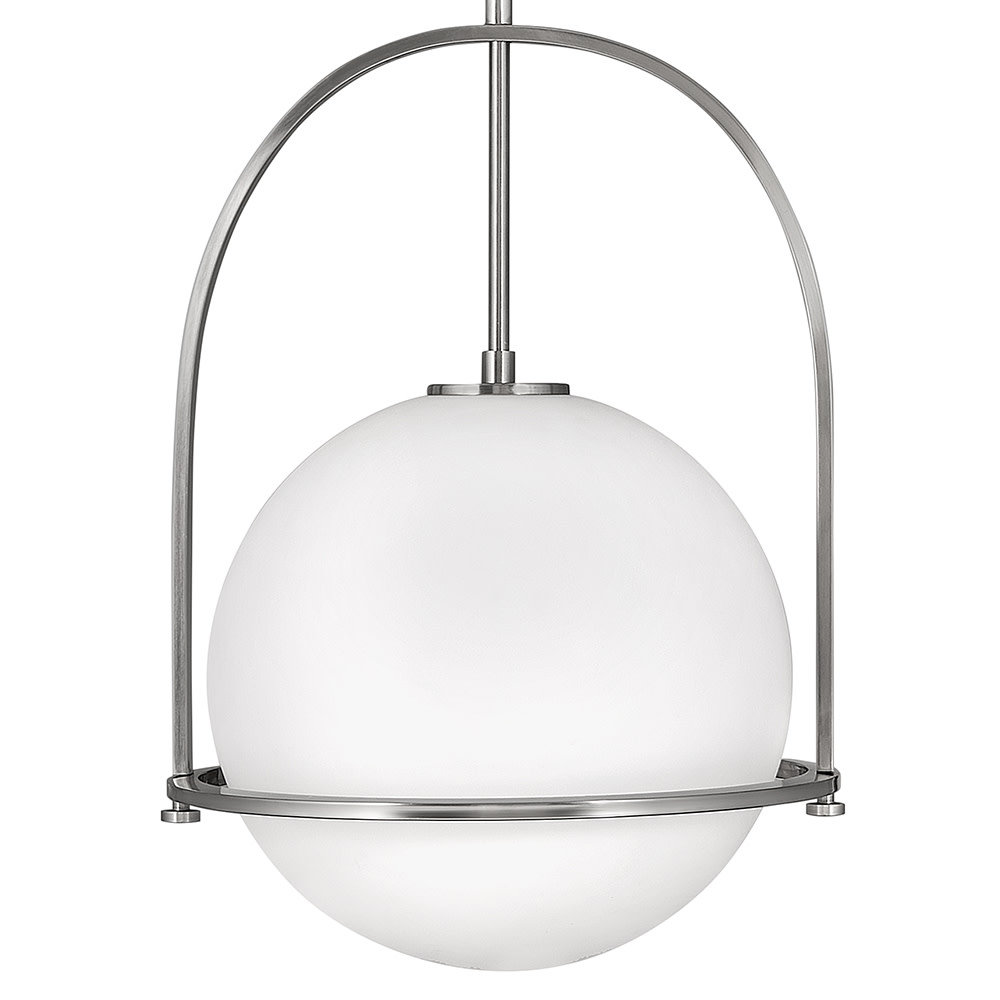 Arie Dimmable Single Light Pendant, Brushed Nickel, 23" H x 15.5" W x 15.5" D