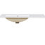 Meuble-lavabo de 36 po avec bois massif, 2 portes à fermeture douce, 3 tiroirs, lavabo en céramique, tablette ajustable pour matériaux de décoration compacts, petites salles de bain