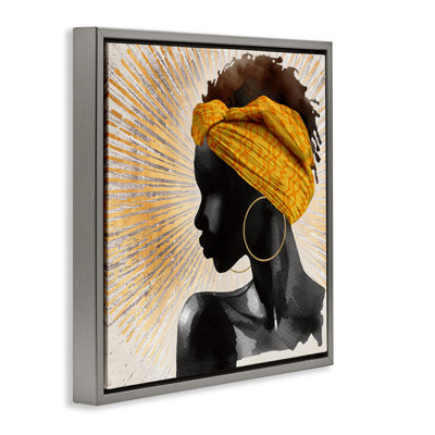 Golden Sunburst Profile avec cadre flottant Headwrap, design par CAD Designs