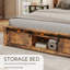Queen Size Retro Farmhouse Bed with Storage Footboard, LED & Charging Station Headboard