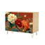 Buffet Buffet avec rangement Vibrant pivoines blanches orange et rouges avec 2 portes pour le salon et la cuisine