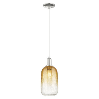 Downtown Urban - Brookhaven Cloche - 1 Light 7" Cord Hung Mini Pendant - Champagne Bronze Finish - Clear Shade