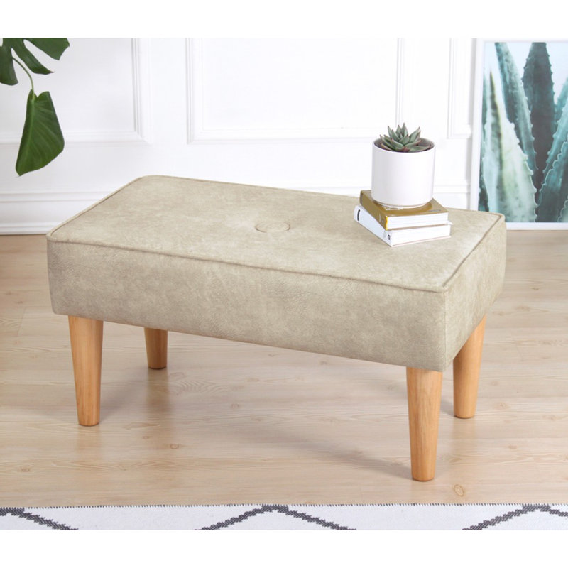 Repose-pieds standard capitonné de 31,5 po de largeur, Mélange de coton crème