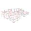 Canapé modulaire Modern Canapé, canapé convertible en U à 5 places en tissu velours côtelé Modern-2028956957