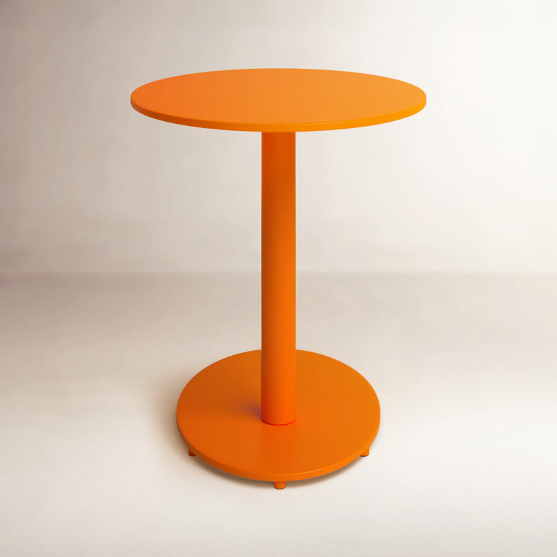 Table de bout en métal Pangea Home Staccato - structure thermolaquée avec base de canapé coulissante, Orange
