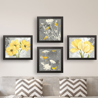 "Floral and Botanical" par Pamela Gladding & Jill Meyer - ensemble de 4 impressions d'art graphique