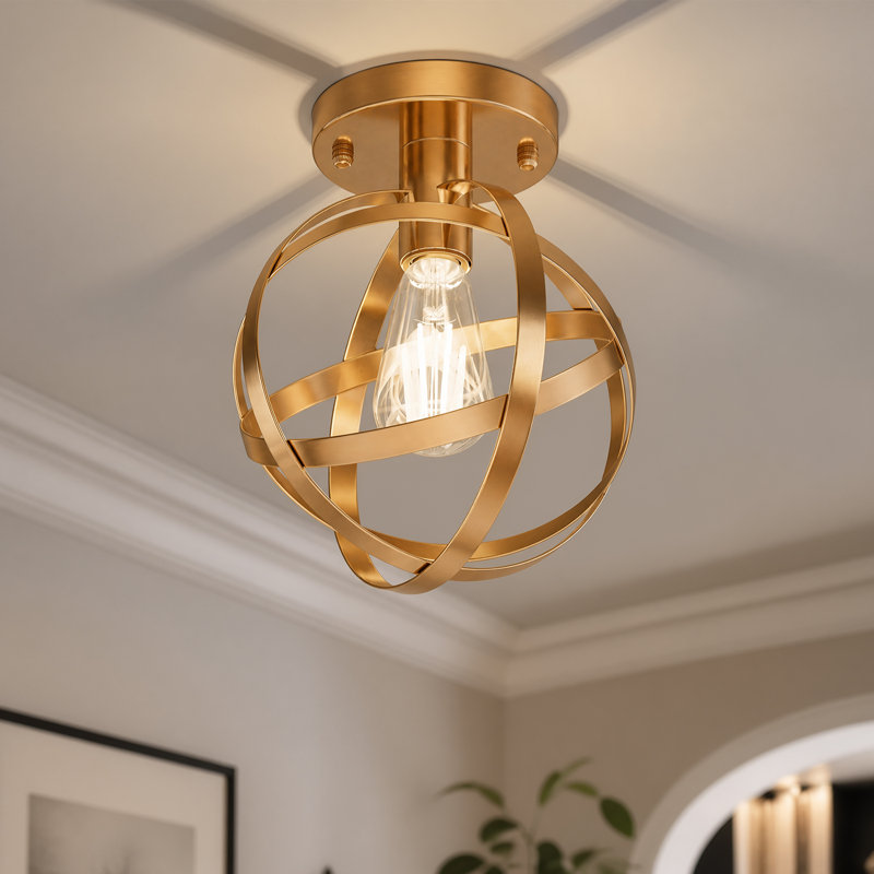 Plafonnier semi-encastré industriel de 8,2 po (L) à 1 lumière