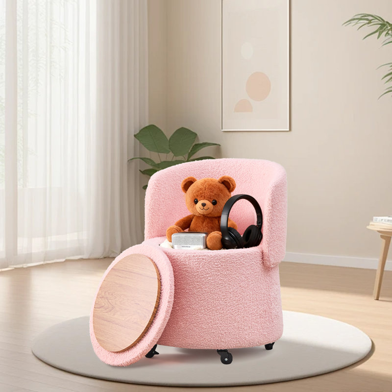 Tabouret de coiffeuse rembourré, Rose