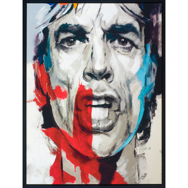 Mick Jagger par Colio - peinture sur toile à cadre flottant