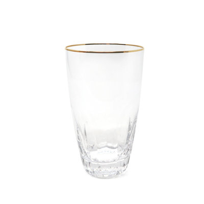 Highball Glasses with Gold Rim, 6 Pc