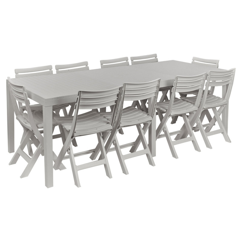 8 - Person Patio Dining Set with Rectangular Table, Anthracite