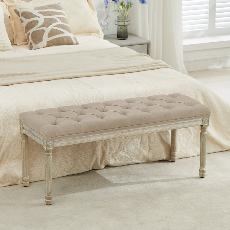 Banc Boswick, Marron clair, H 16 po x l 43,7 po x P 15,8 po