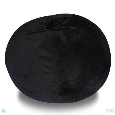 Fauteuil à billes en velours Minky, fauteuil de plancher en peluche de 4 pieds pour enfants et adultes avec housse lavable, fauteuil de détente avec tissu extensible, fauteuil de chambre confortable, rembourré de mousse à mémoire de forme et déchiqu