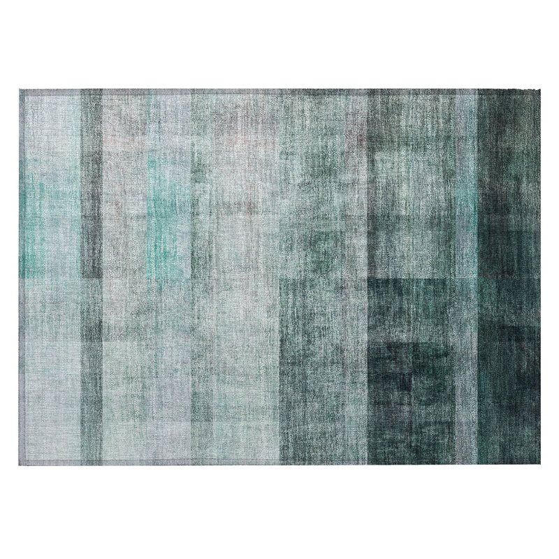 Tapis extérieur lavable antidérapant bleu sarcelle 2 pi x 3 pi
