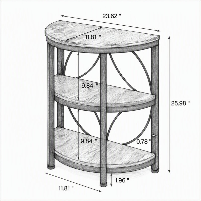 Table de bout demi-ronde