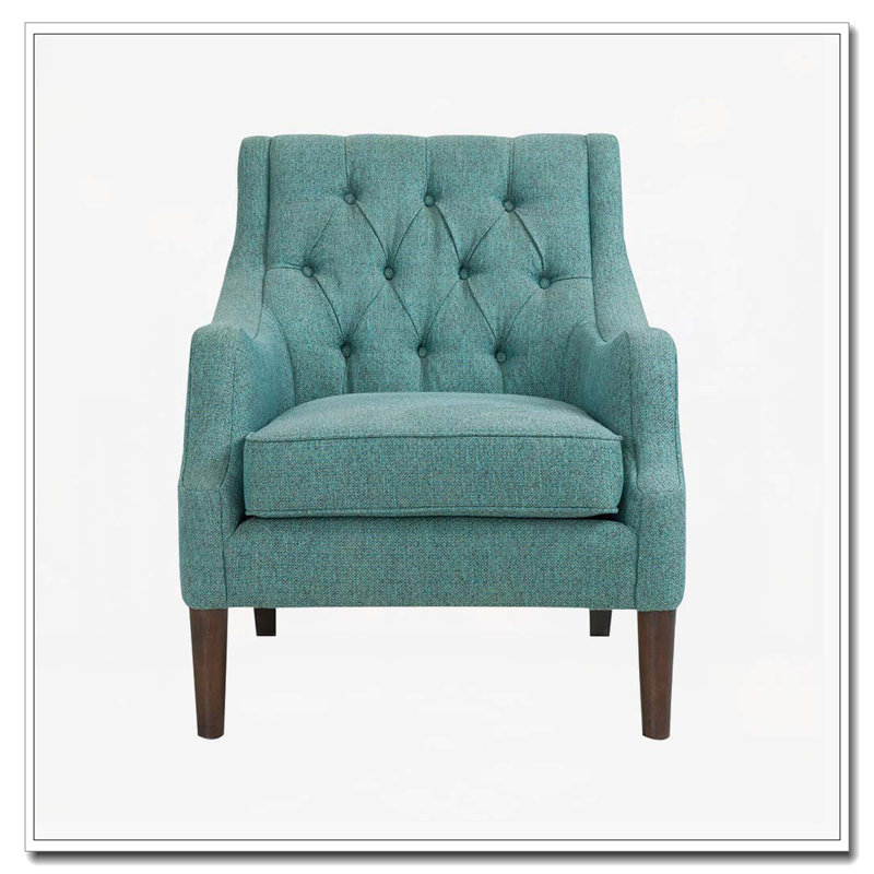 Fauteuil d'appoint capitonné, Sarcelle