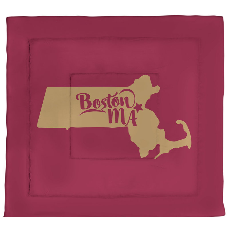 Modern & Contemporary Percale Comforter, Scarlet/Gold, King Comforter