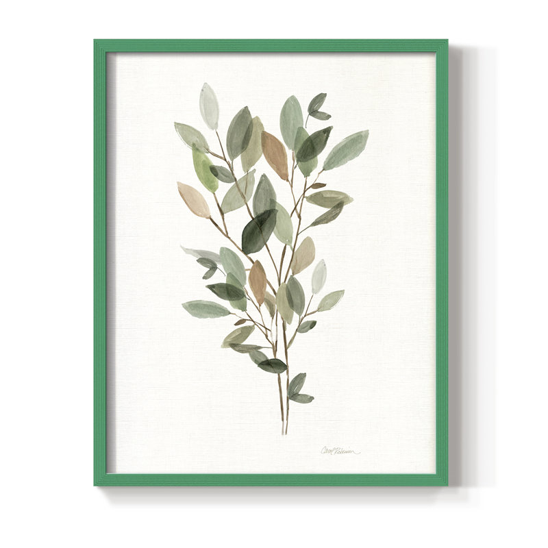 «Leafy Botanical II», reproduction encadrée - bois massif, H 15 po x l 12 po, Vert