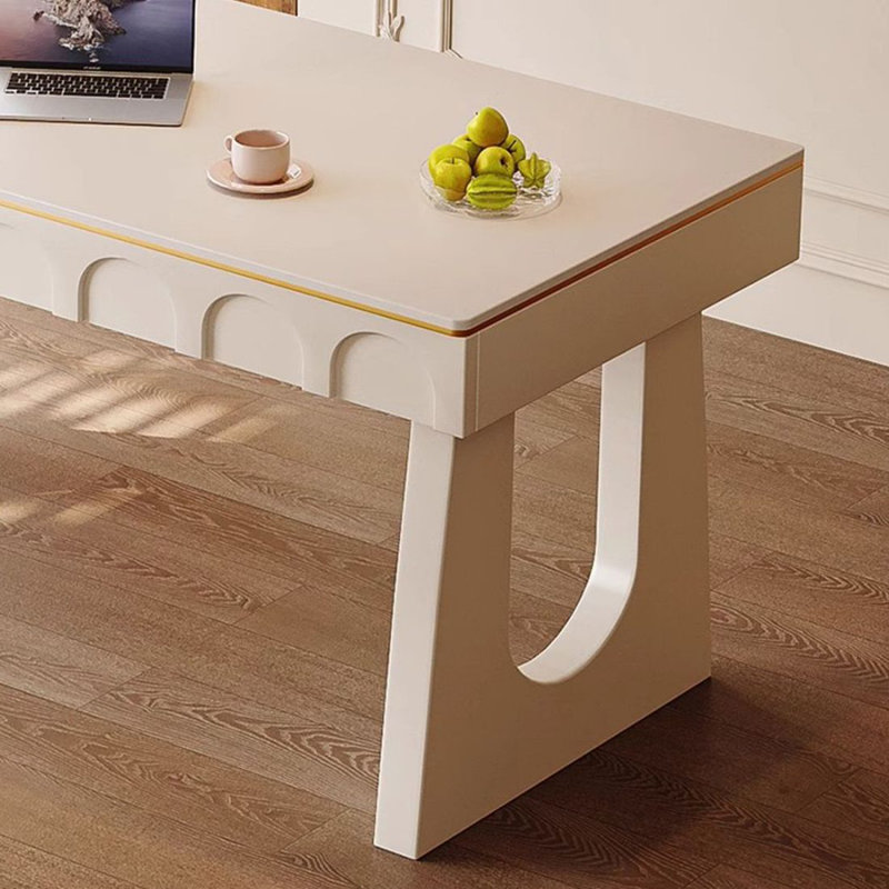 Bureau moderne et simple en pierre blanche, 29.53"H*47.24"W*23.62"D