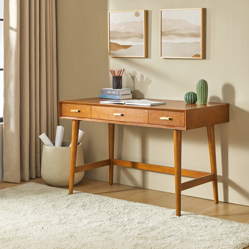 Kerah Writing Desk with Cable Management , Acorn