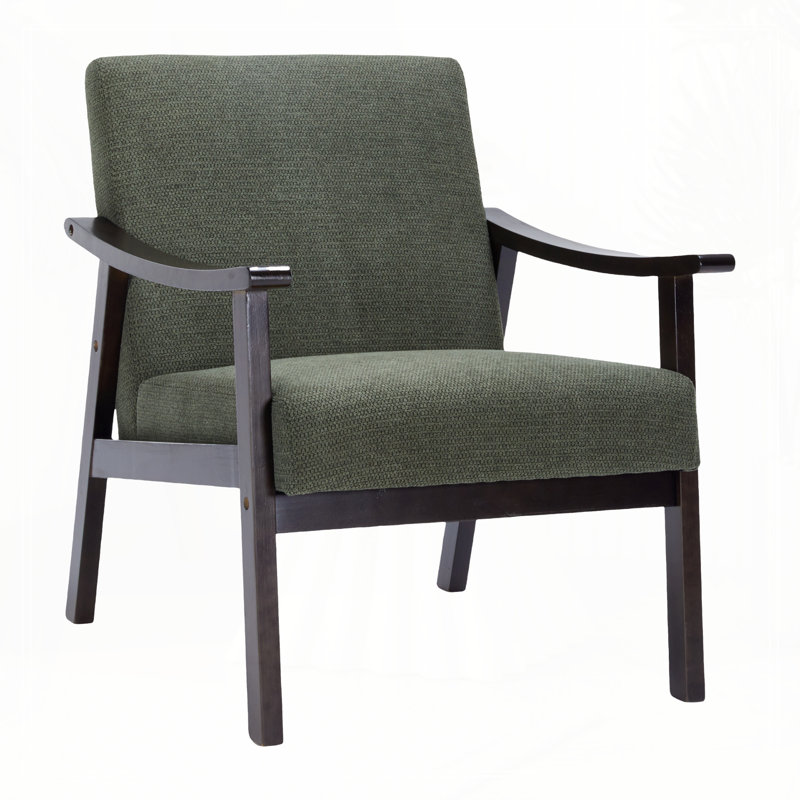 Chaise avec accoudoirs et dossier haut, Vert antique