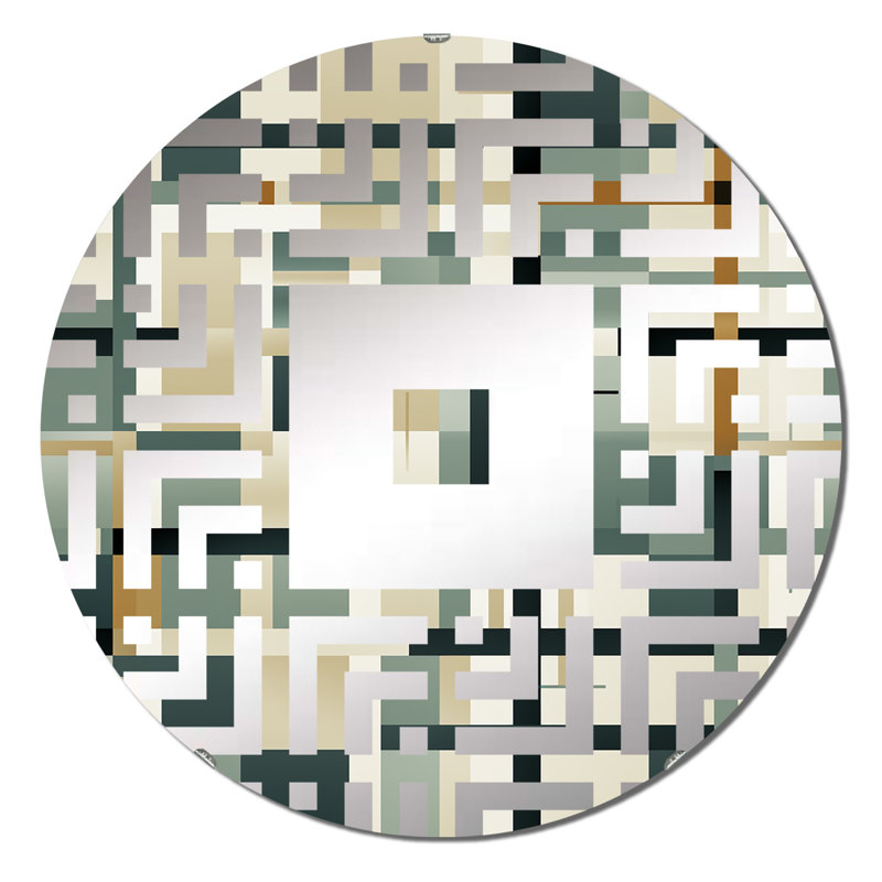 Miroir mural carré gris et beige, 23,6 po x 23,6 po