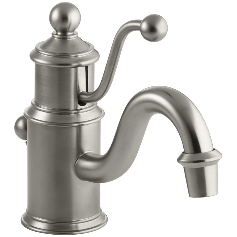Antique Single hole Bathroom Faucet with Drain Assembly, Vibrant Brushed Nickel