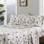 4 pièces de drap-housse en cerf gris 100% flanelle de coton pour lit simple / double 12 po (grand / très grand) / 14 po de profondeur avec 2 taies d'oreiller élastiques lavables à la machine - pas de problème pour les matelas 1 facile d'entretien