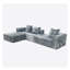 Canapé convertible modulable 4 places de style américain, gris, assise mi-ferme, mousse 100 % neuve, housse en velours côtelé brossé, ne rétrécit pas et ne tache pas la peau