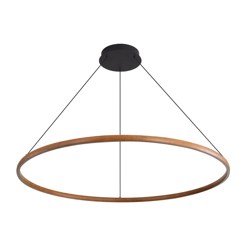 Nurein 71" LED Ring Chandelier, Walnut