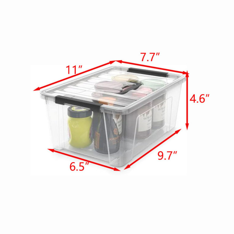 Clear Stackable Plastic Storage Bins with Lids, 5-Litre, 6-Pack