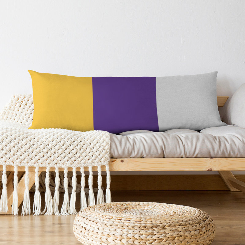 Oreiller de corps en polyester / polyester Arizona Football Stripes, Football d'Achille, Accent mauve