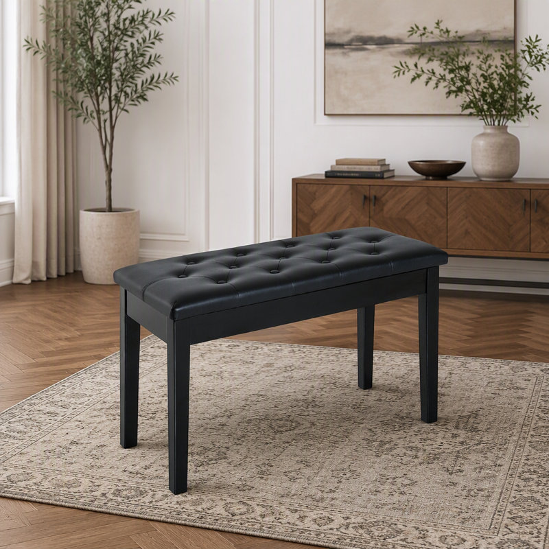 Faux Leather Upholstered Bench