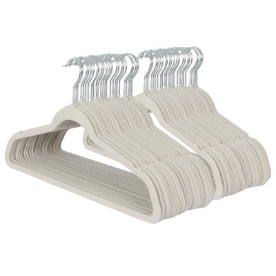 Harbour Housewares - Velvet Hangers - Non-Slip Coat Hangers with Trouser Bar