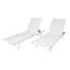 Ensemble de 2 chaises longues d'extérieur à dossier réglable à 5 positions avec structure en acier et siège textilence