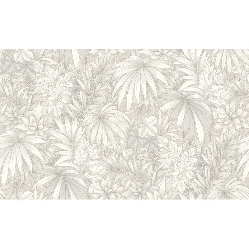 Papier peint blanc Allure Jungle, Blanc