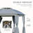 12' X 12' Round Outdoor Gazebo, Patio Dome Gazebo Canopy Shelter With Double Roof, Netting Sidewalls And Curtains, Zippered Doors, Strong Steel Frame