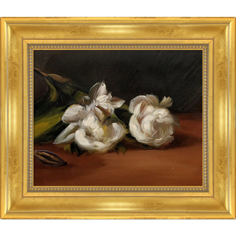 "Branche de pivoines blanches avec sécateurs" par Édouard Manet, impression sur toile, H 8 po x l 10 po x P 2 po