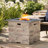40,000 Fire Pit, 32'' Square , Concrete Grey Top, Built-In Tank Space , Lightweight Concrete, Top Look