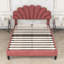 Lit plateforme tapissier en bois avec tête de lit Mireia-391116165-391116167