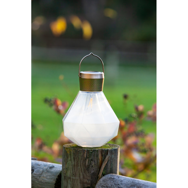 7'' Solar Powered Integrated LED Jar Lantern, White