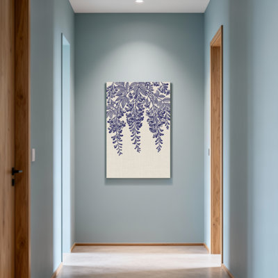 Plants & Flowers Blue Wisteria Floral Pattern On Canvas