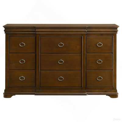 Leonide Brown Cherry 9-drawer Dresser
