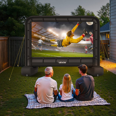 Inflatable Movie Screen, Inflatable Projector Screen with Portable Storage Bag, 16:9 Easy Set Up Movie Projection for Outdoor Backyard, Home Theater, Theme Party