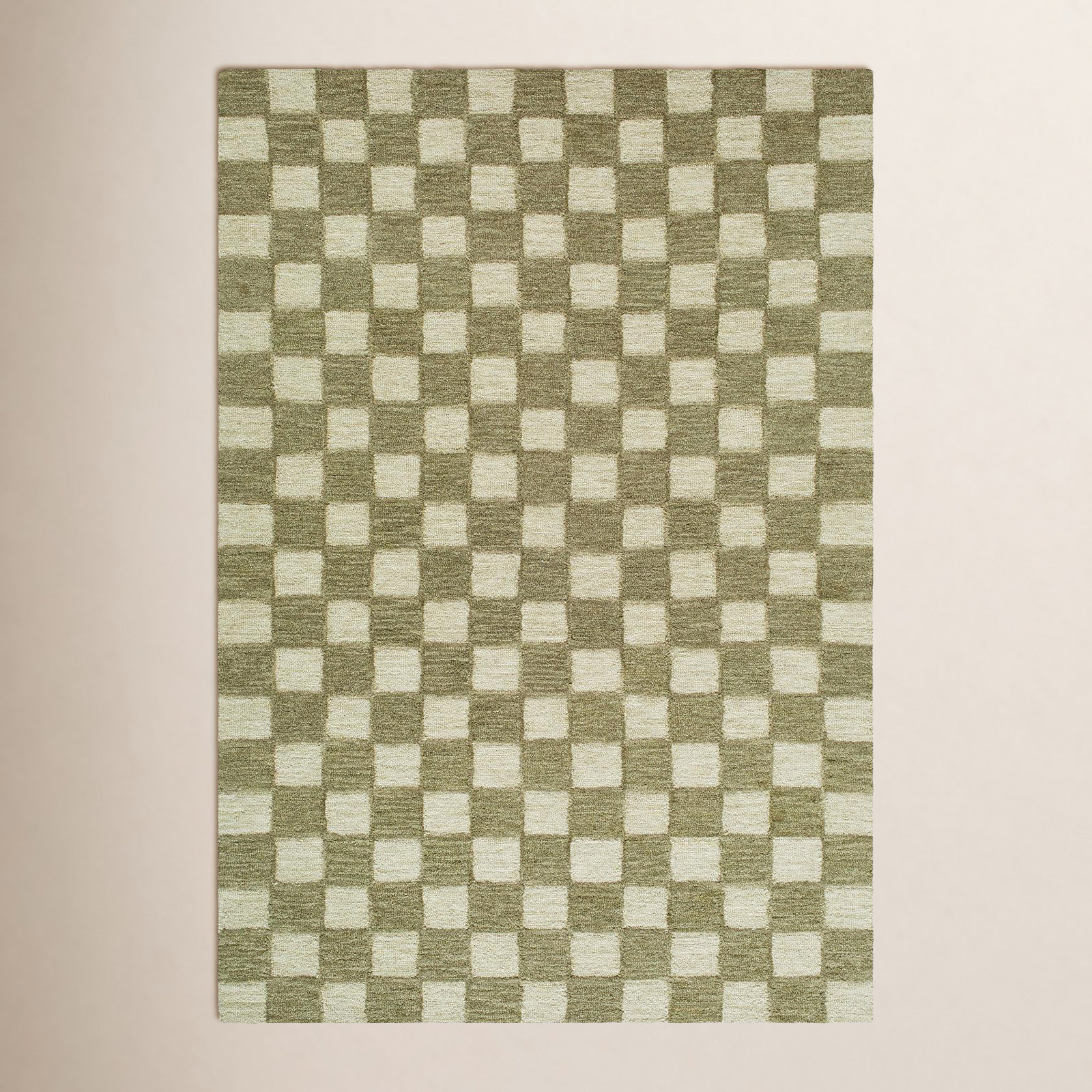 Wright Hand-Tufted Checkered Area Rug, Rectangle 2' x 3'