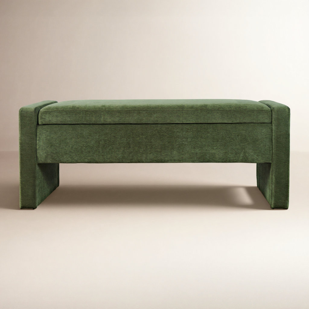 Sharpay Upholstered Storage Bench, Braun Forest